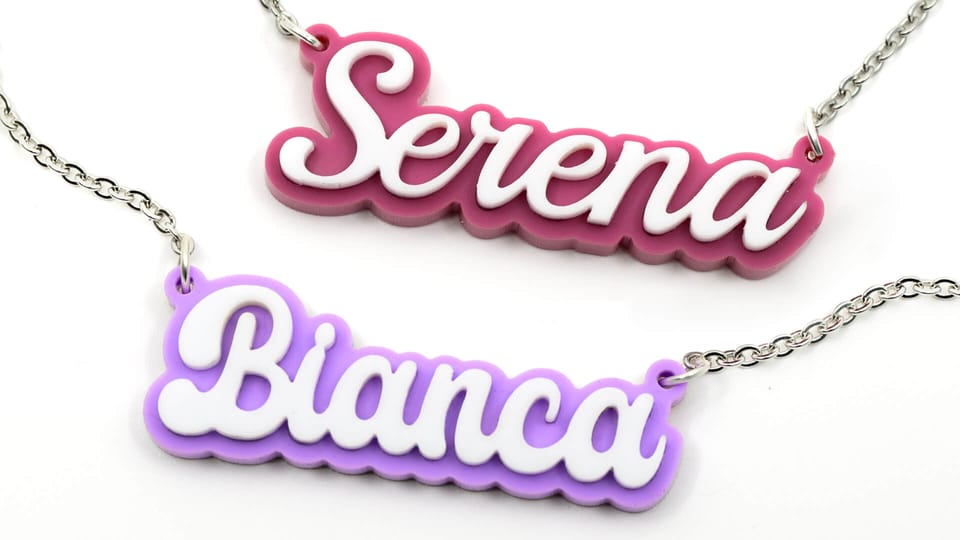 Laser Cut Name Necklaces - SVG Generator